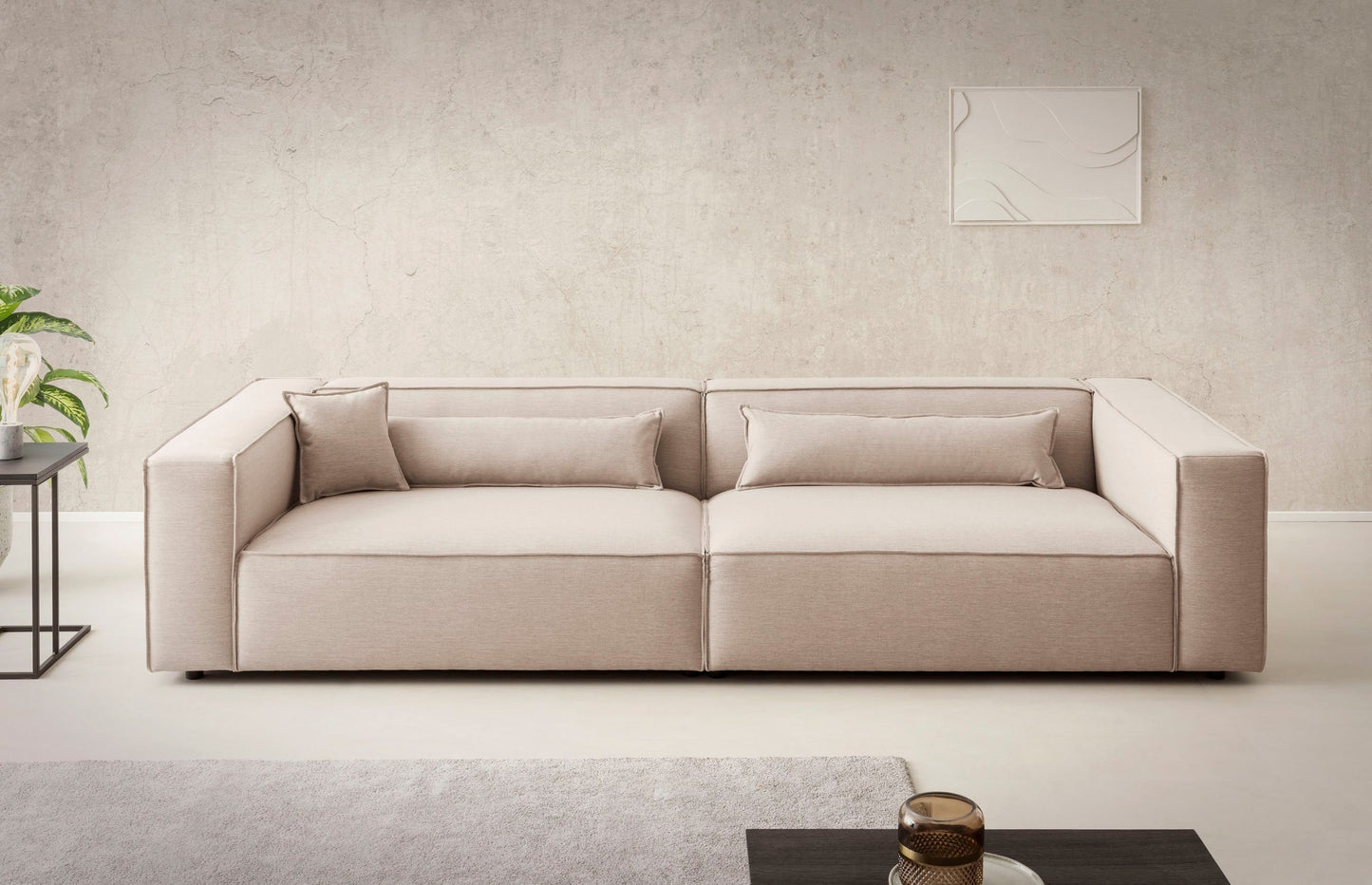 PIARA Couch 3-sitzer XXL Stoff Webstoff